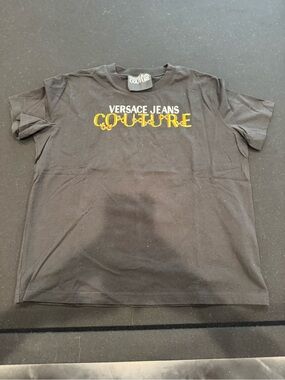 Versace Jeans Collection Black T-Shirt with Yellow Logo